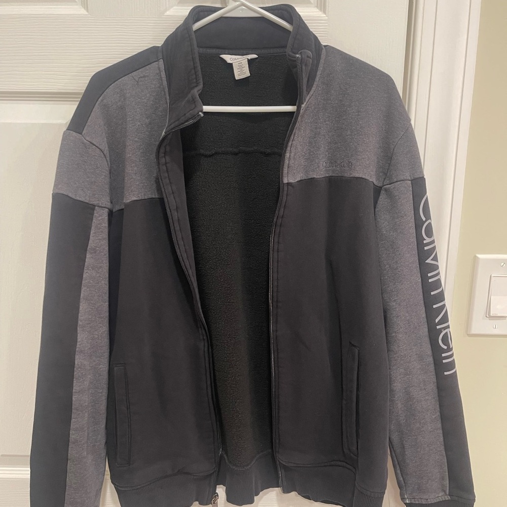 Calvin Klein Jacket Mens Medium Black Full Zip